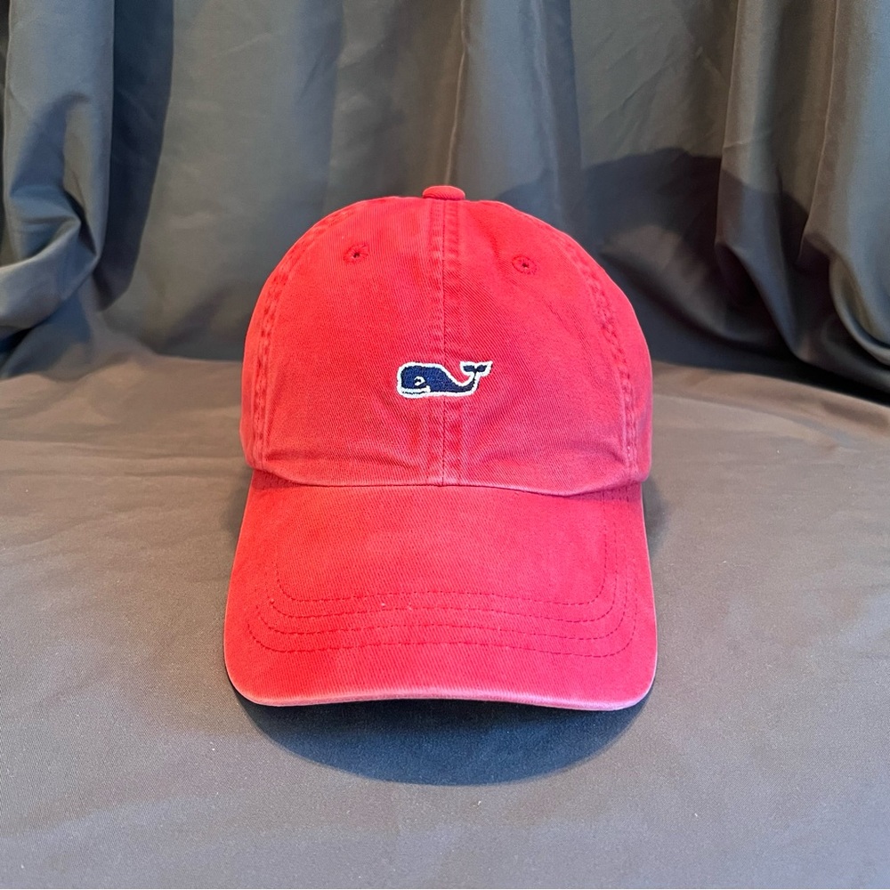 Vineyard Vines RED LOGO Women’s Baseball Hat 6-panel Cotton Twill Adjustable